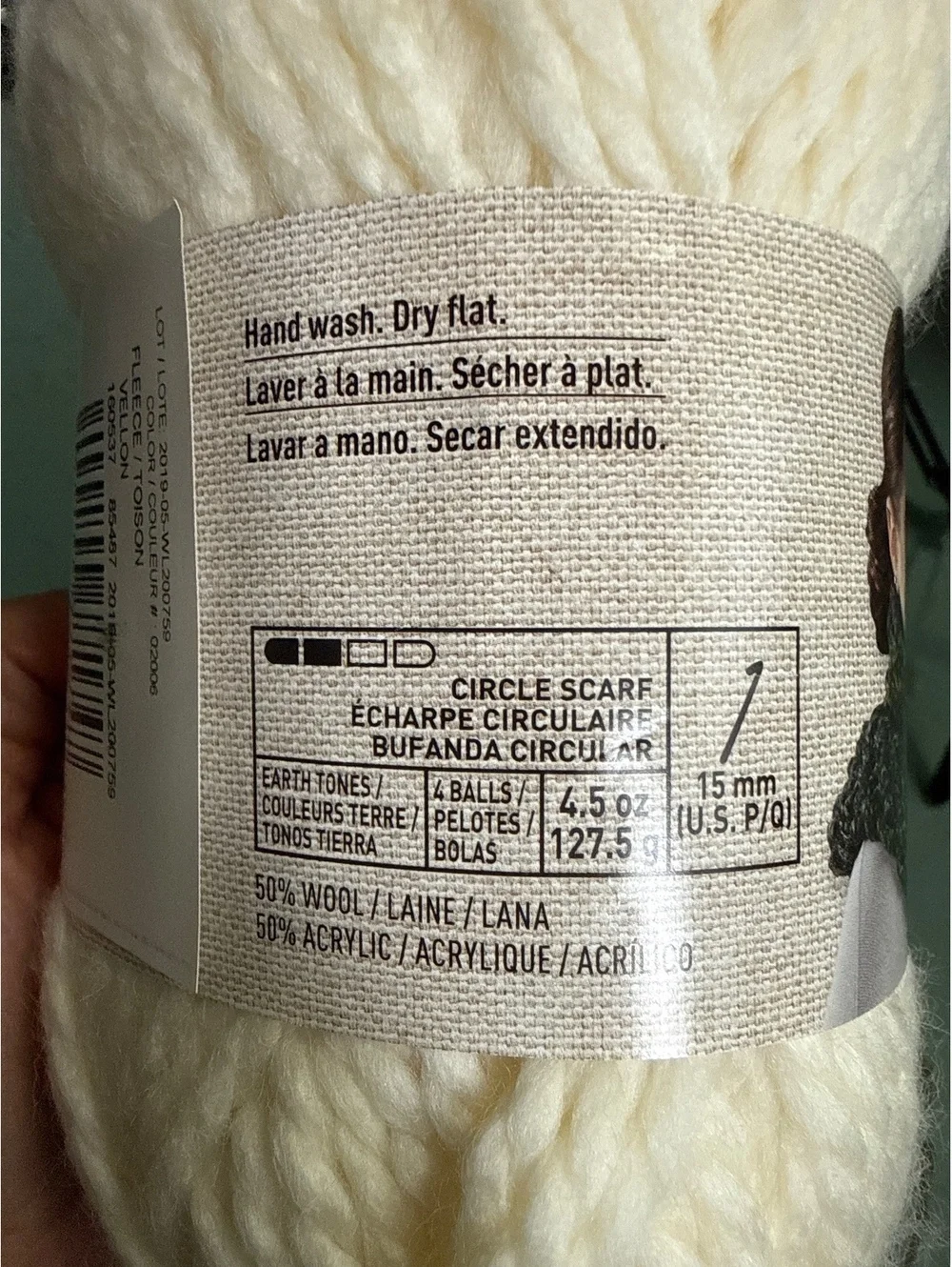 Loops & Threads Cozy Wool Yarn Fleece Ivory 3 Skeins Total 270 Yds Discontinued